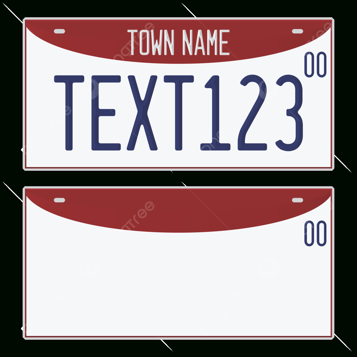 Number Plate License Template Set Vector, Number Plate Template with Printable License Plate Stencils