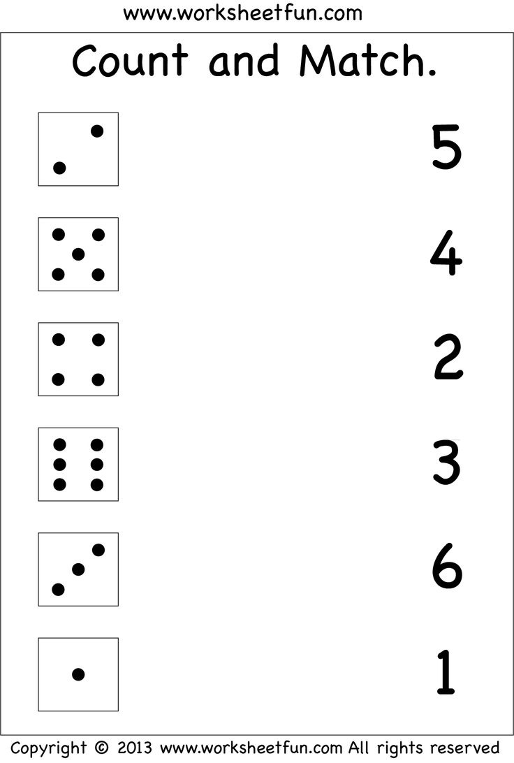 Numbers – Count And Match / Free Printable Worksheets inside Free Printable Vpk Worksheets