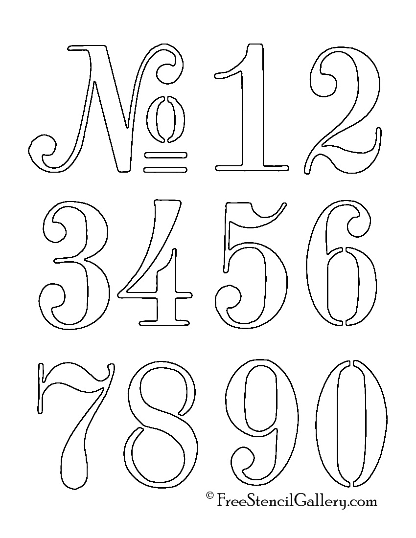 Numbers Stencil | Free Stencil Gallery - Worksheets Library inside Free Printable Stencil Numbers