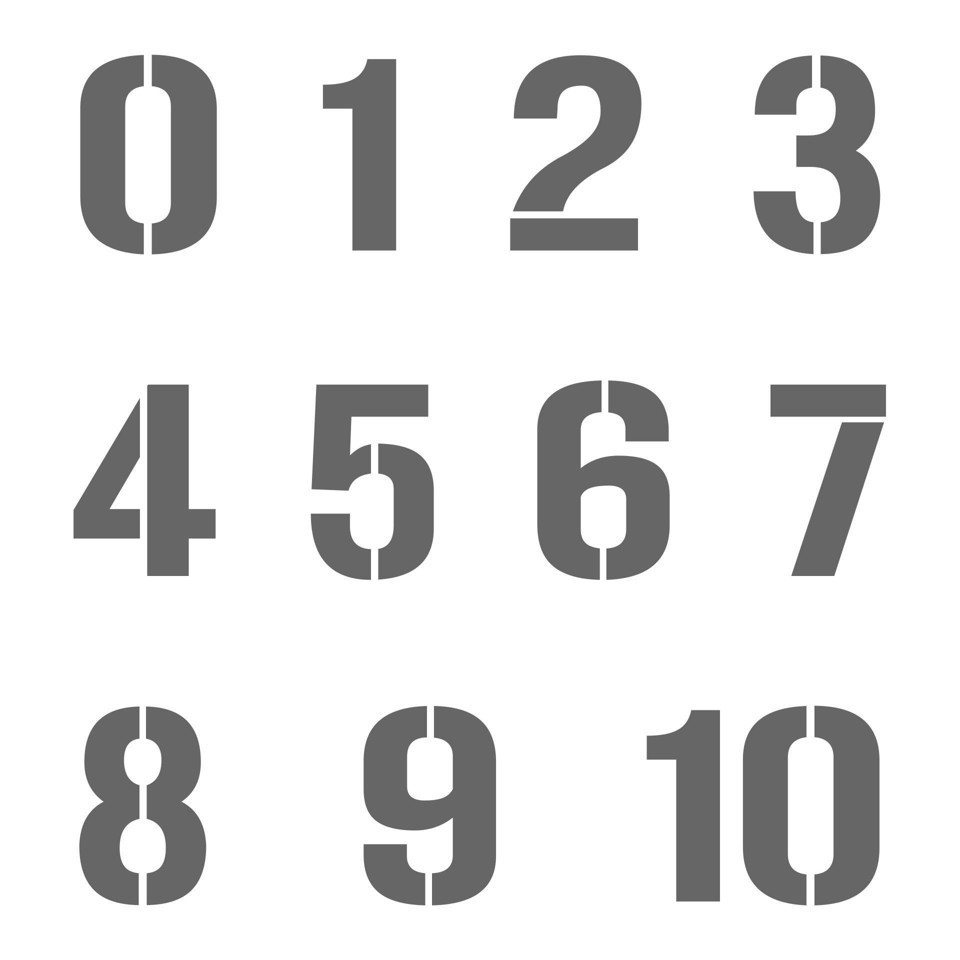 Numberstencils - 10 Inch Full Block Number Stencils (100 Sheet with regard to Free Printable 10 Inch Number Stencils