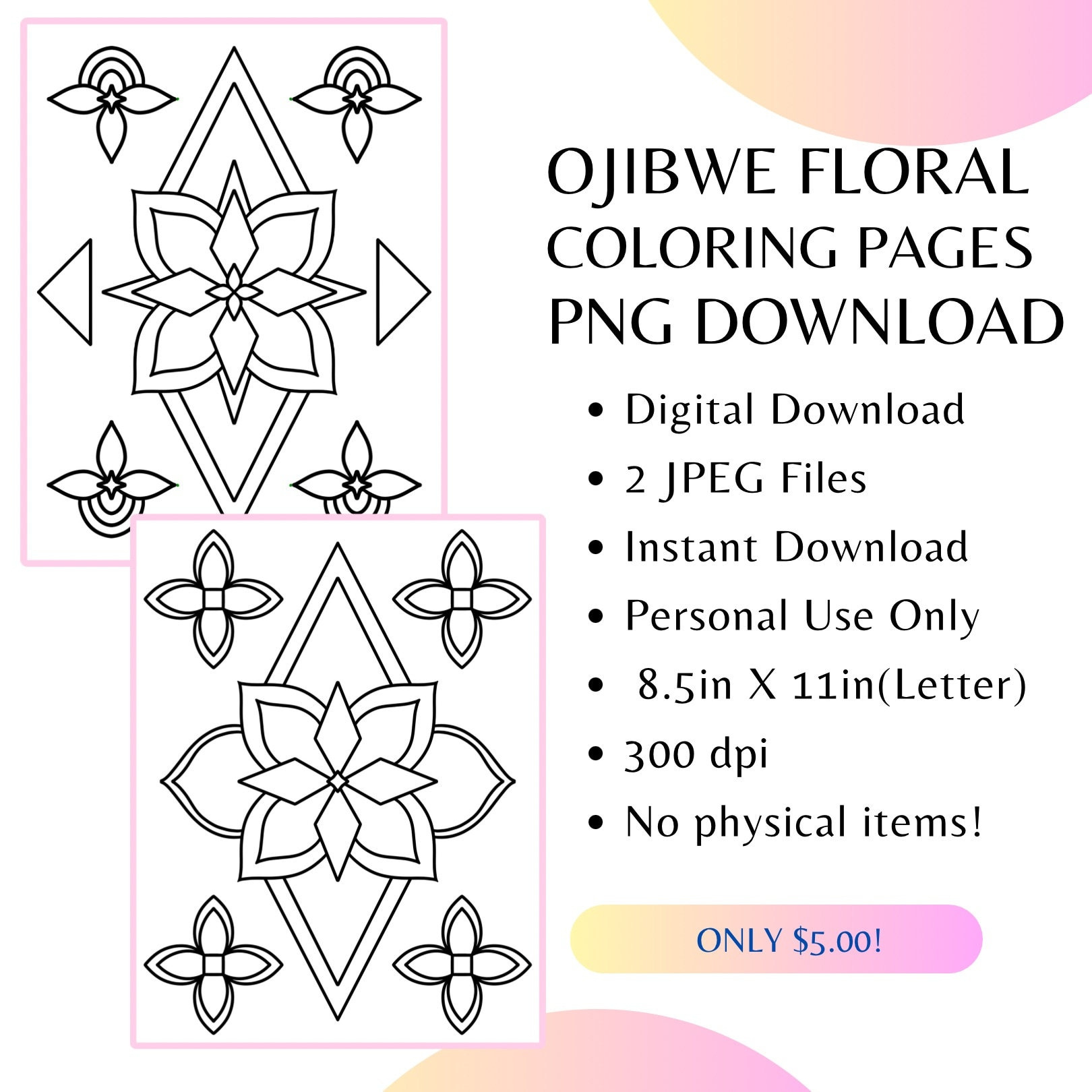 Ojibwe Floral Applique Patterns Printable Ojibwe Floral Coloring pertaining to Printable Ojibwe Floral Applique Patterns