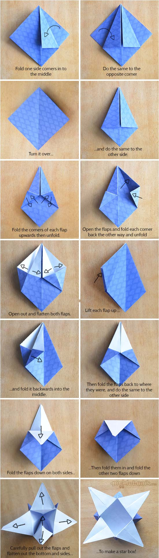 Origami Star Boxes With Printable Origami Paper - Picklebums with Free Printable Origami Diagrams
