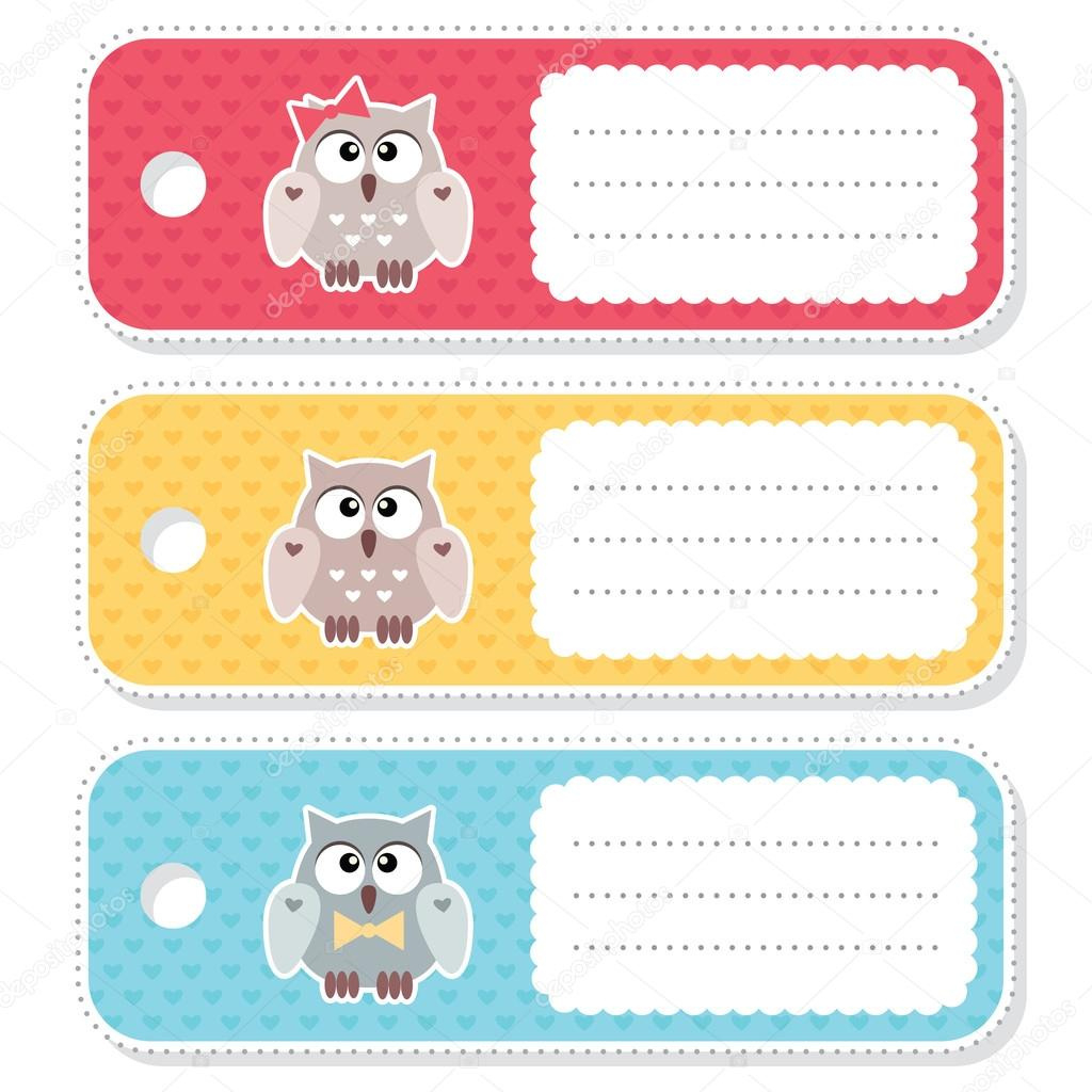 Owl Gift Tags Stock Vector©Slybrowney 87096456 with regard to Owl Name Tags Printable Free