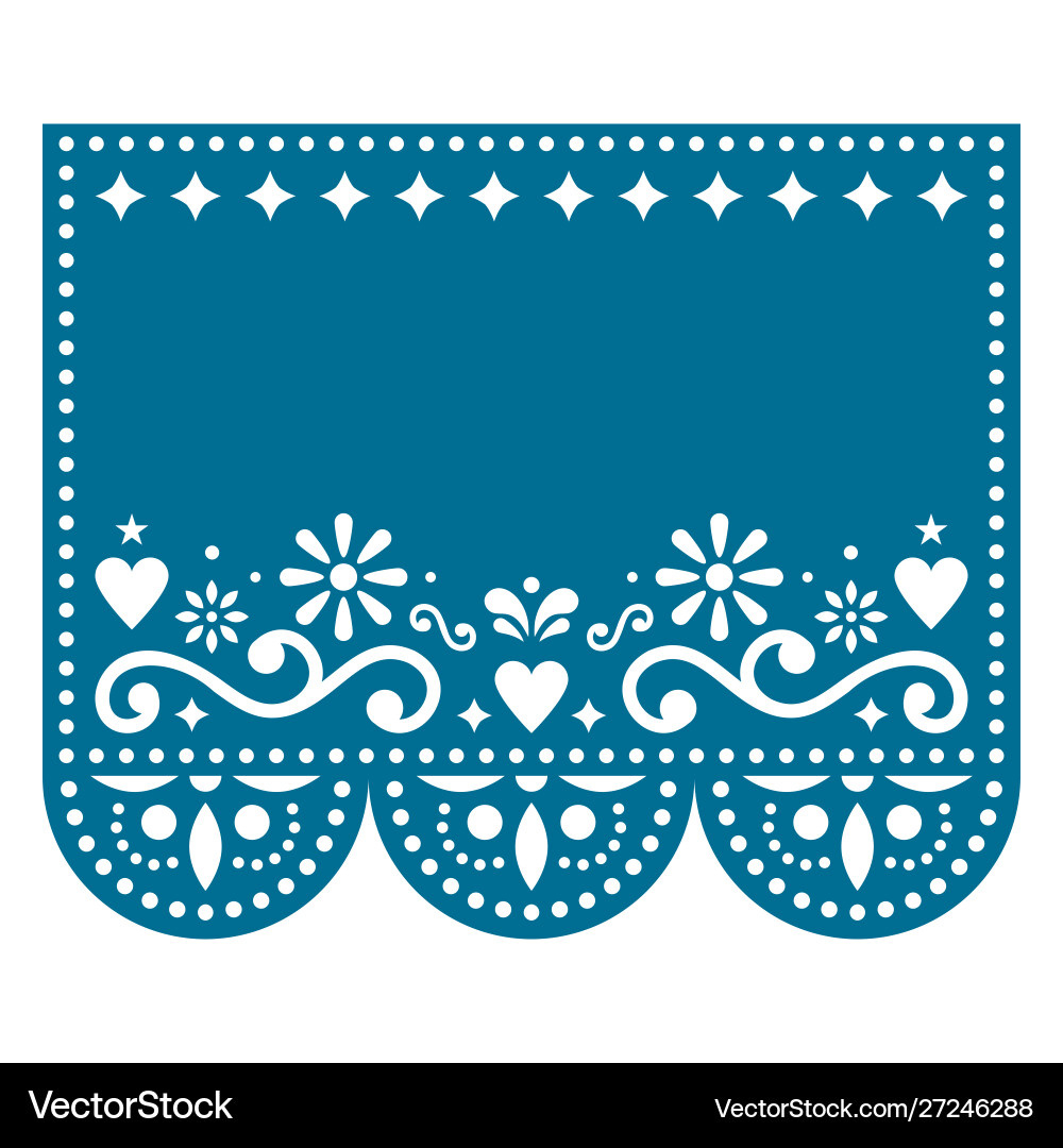 Papel Picado Design Templates Set - Mexican Vector Image pertaining to Papel Picado Free Templates