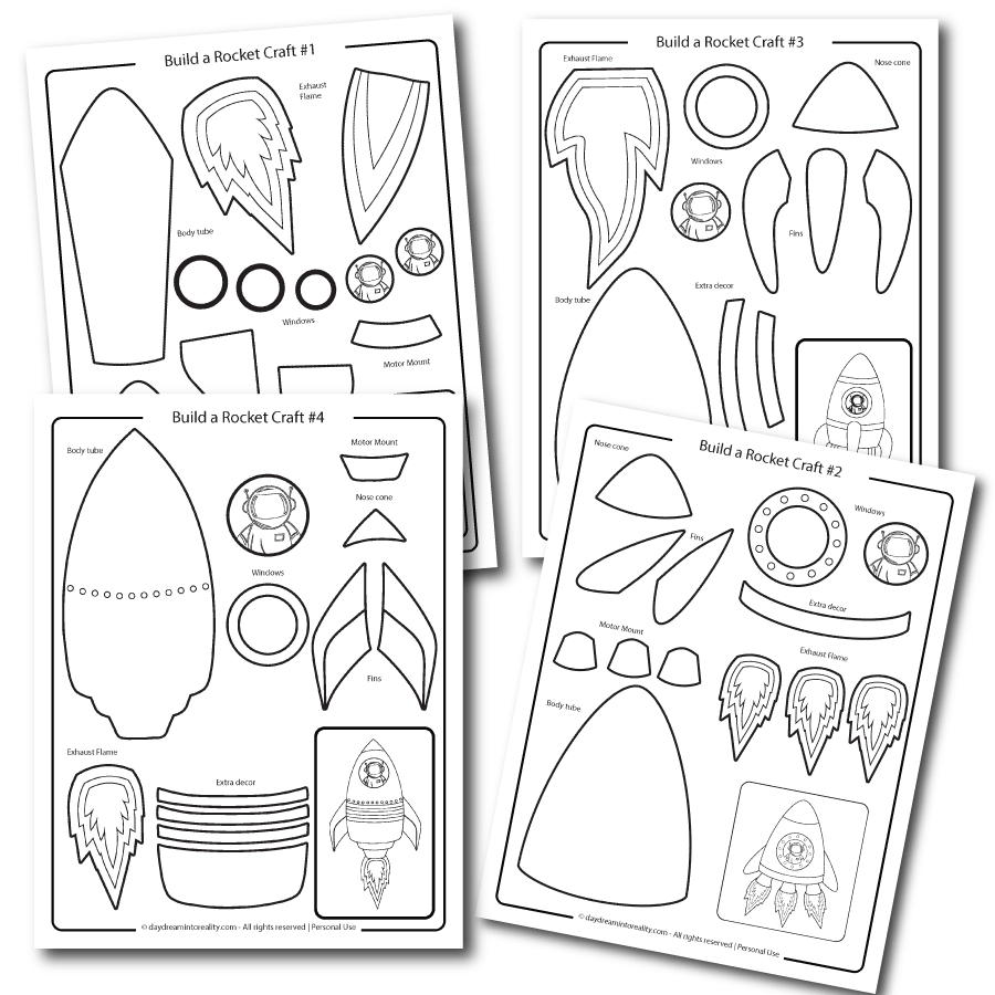 Paper Build A Rocket Craft For Kids | Free Pdf Template with regard to Free Printable Rocket Ship Templates