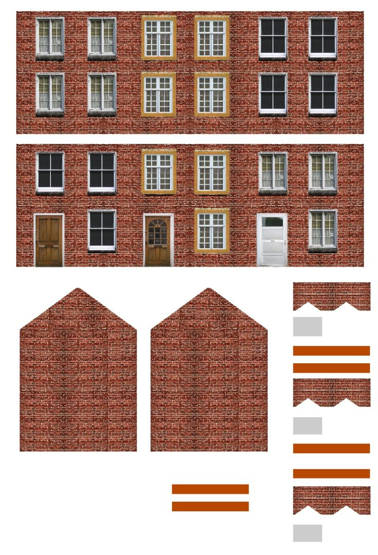 Paper Buildings - 10 Free Pdf Printables | Printablee with Free Printable Ho Scale Brick Paper
