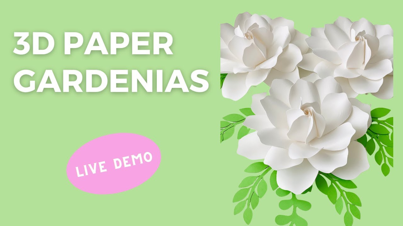 Paper Gardenias, 3D Paper Flower Template, Svg Files, Cricut Creation, Paper Craft, Baby Shower within Free Gardenia Paper Flower Template