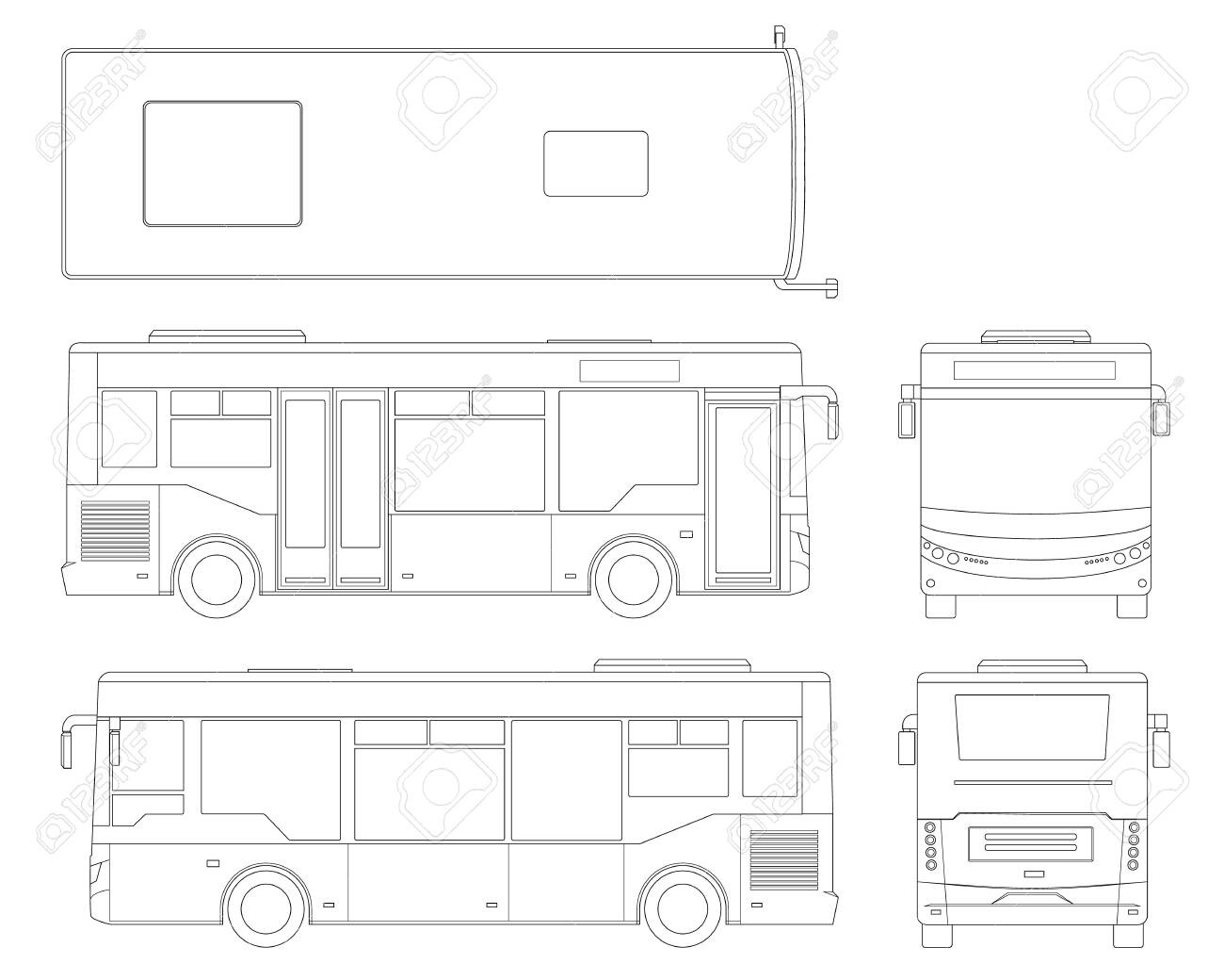 Passenger Outline City Bus For Branding Identity And Advertising throughout Free Printable Bus Patterns
