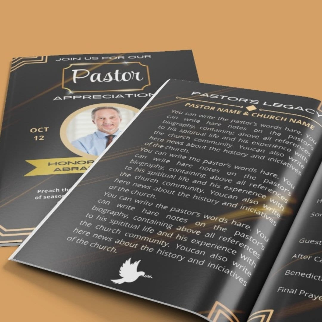 Pastor Appreciation Program Template, Editable Pastor Installation regarding Pastor Appreciation Program Template Free