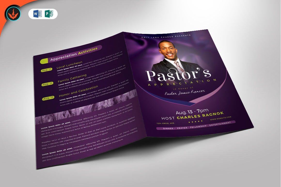 Pastor Appreciation Program Template Verlag Und Word Bi-Fold (8.5 within Pastor Appreciation Program Template Free
