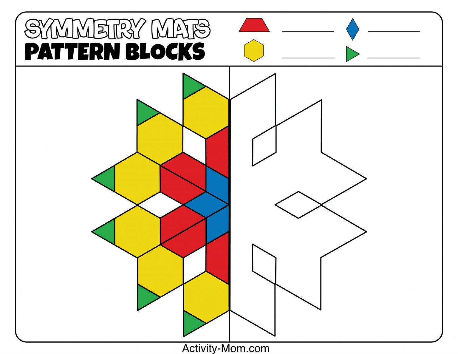 Pattern Block Mats throughout Free Pattern Blocks Printables