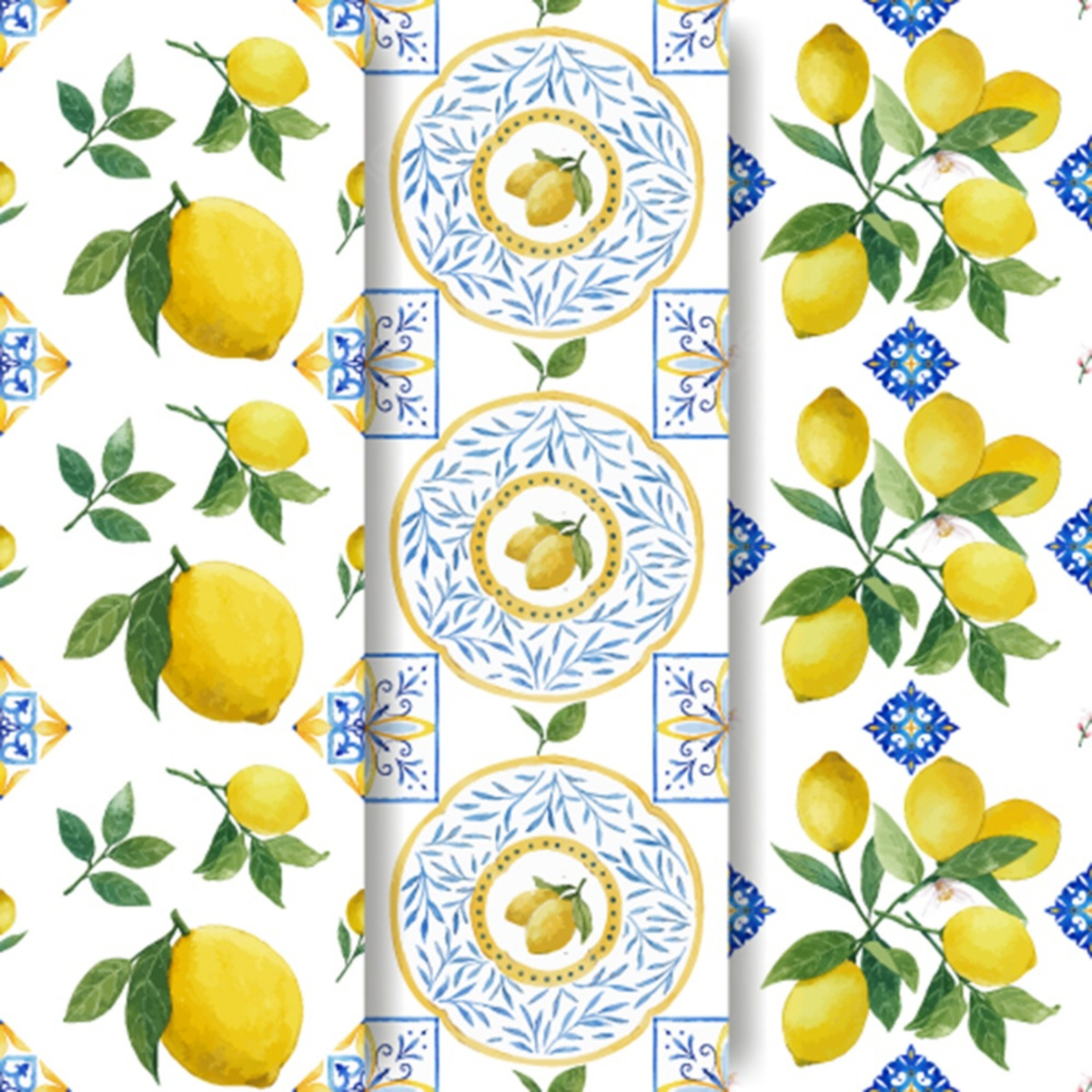 Pattern Template With Italian Tile Design Watercolor Vector pertaining to Free Printable Patterns Of Italy