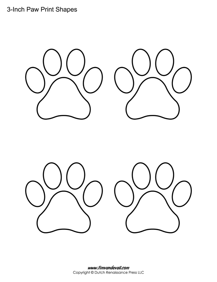 Paw Print Template Shapes | Blank Printable Shapes throughout Free Printable Paw Print Stencils