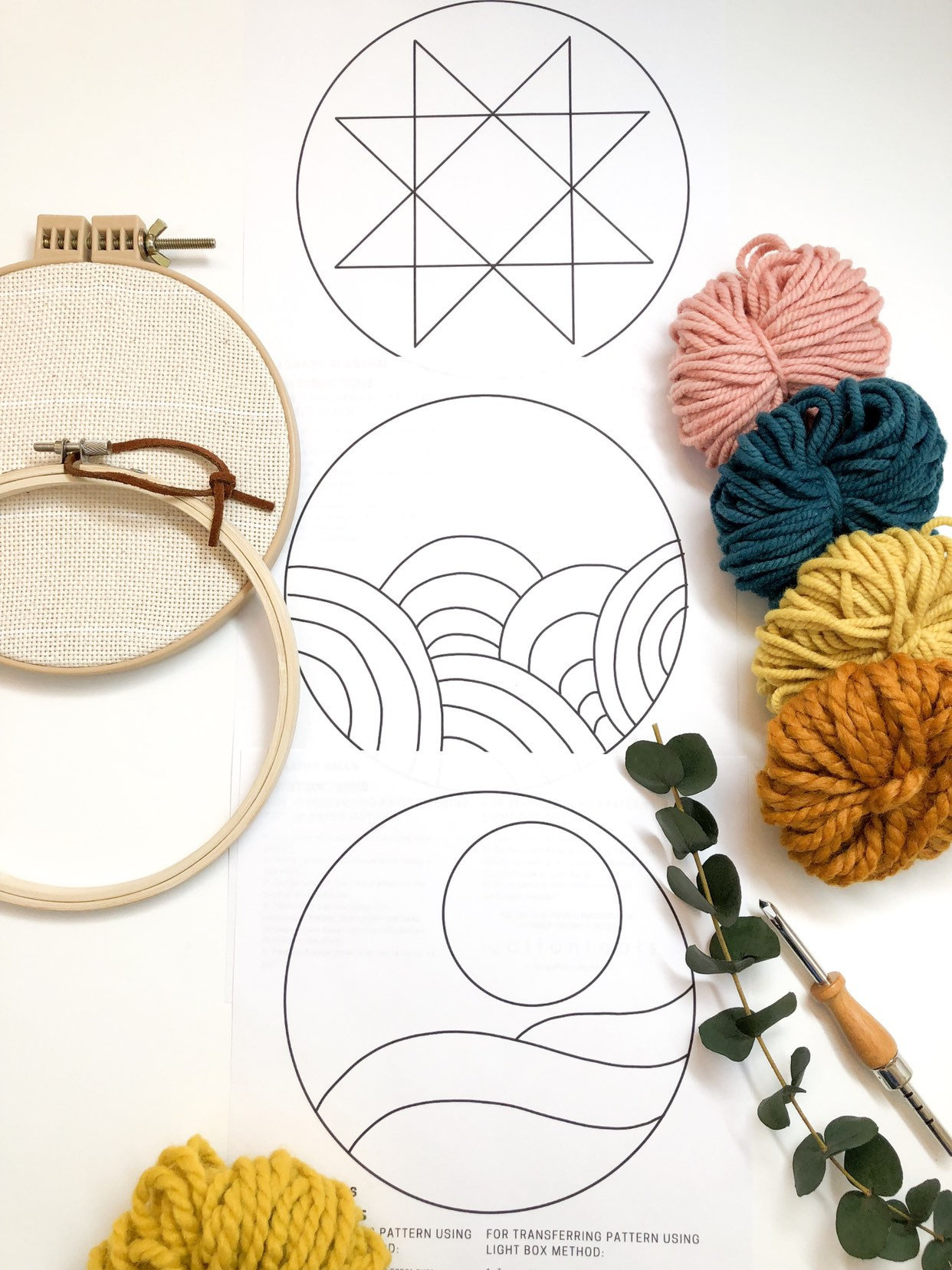 Pdf Muster Bundle, Punch Needle Patterns, Rug Hooking Pattern inside Punch Needle Printable Patterns