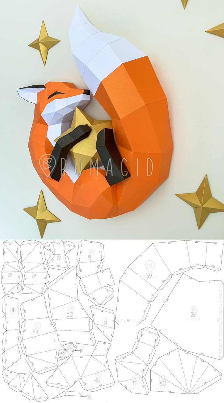 Pdf Template Fox : Low Poly Fawn Model Origami Papercraft Pepakura for Free Low Poly Papercraft Templates