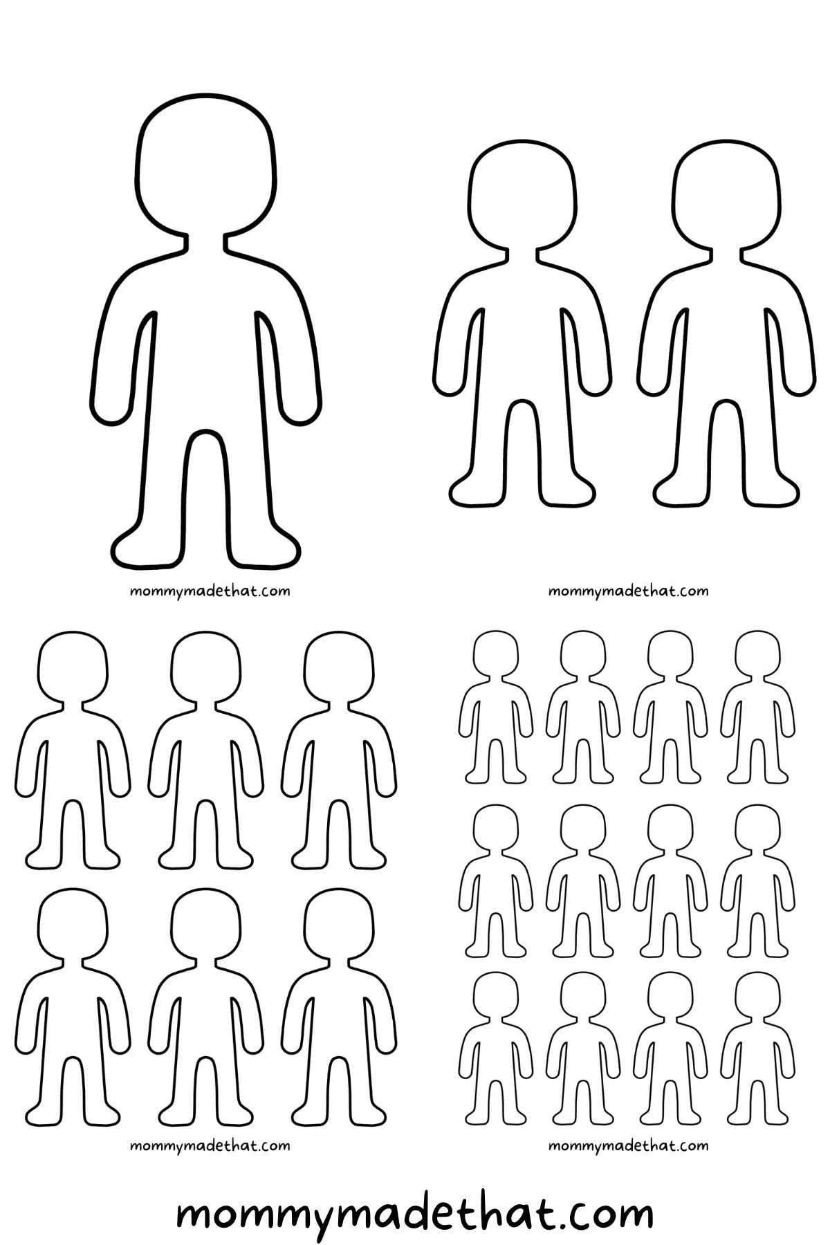 Person Outline And Templates (Lots Of Free Printables!) within People Cutouts Stencil Printable