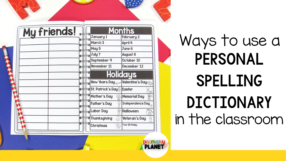 Personal Spelling Dictionary Book with Free Printable Spelling Dictionary For Students