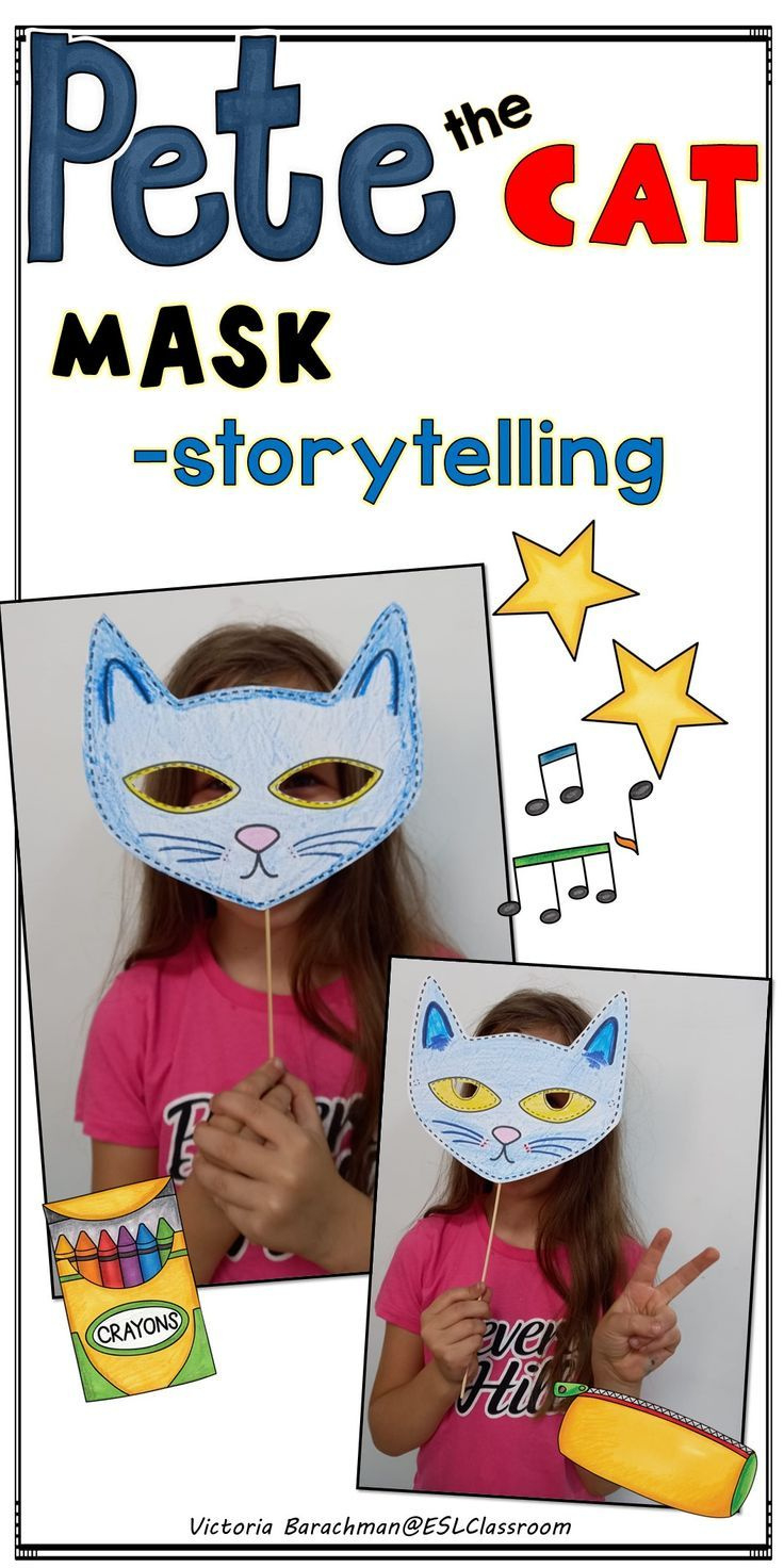 Pete The Cat 💕 I Love My White Shoes - Mask- Storytelling in Free Pete the Cat Mask Template