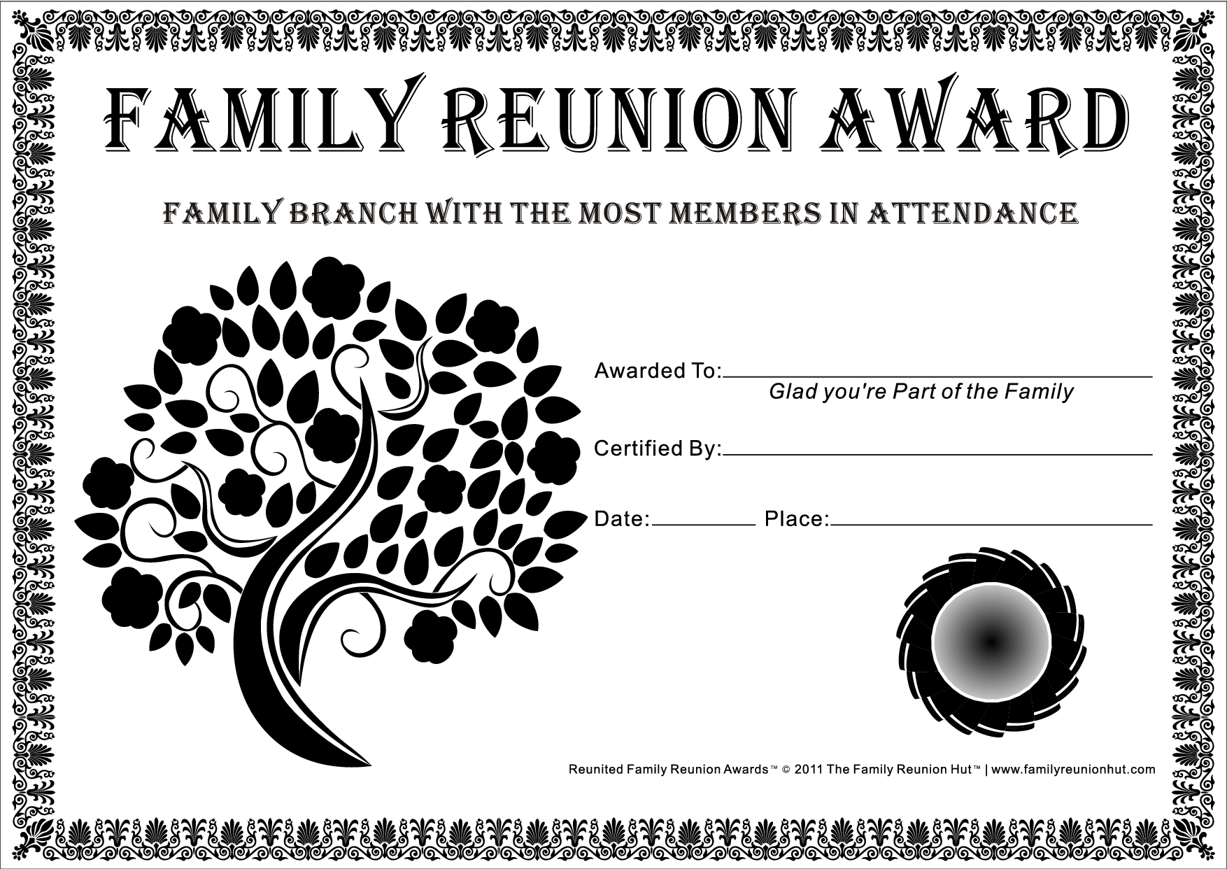 Pin Page - Worksheets Library regarding Free Family Reunion Award Certificate Printables
