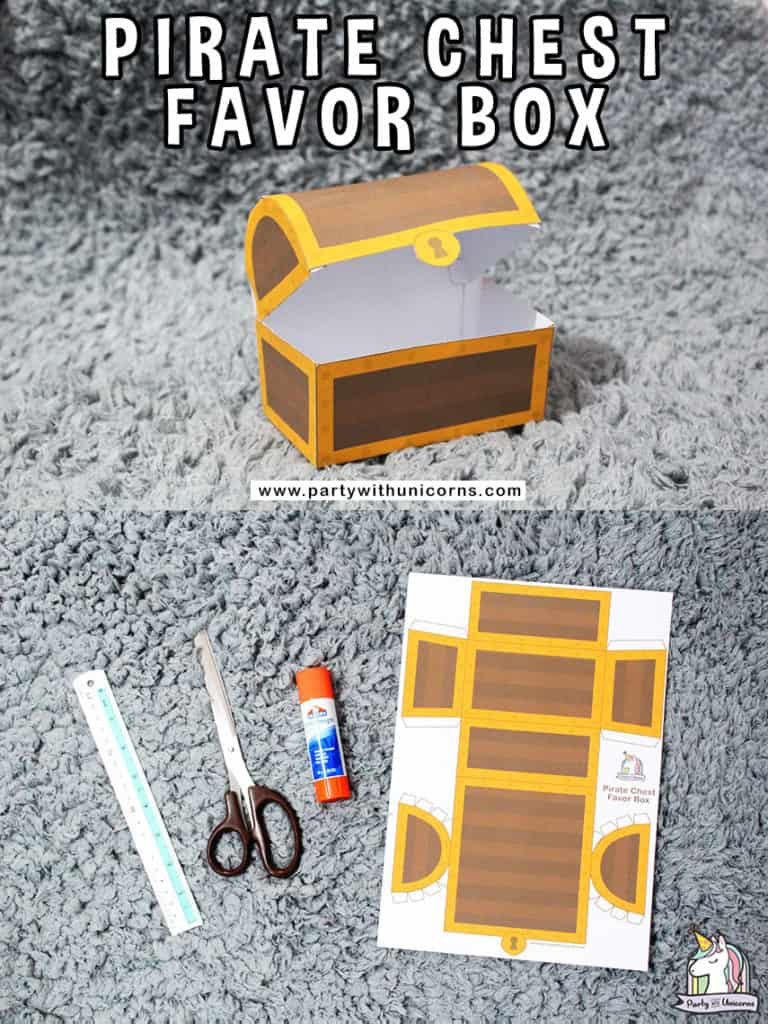 Pirate Treasure Chest Favor Box - Free Printable - Party With Unicorns inside Free Printable Treasure Chest Box Template