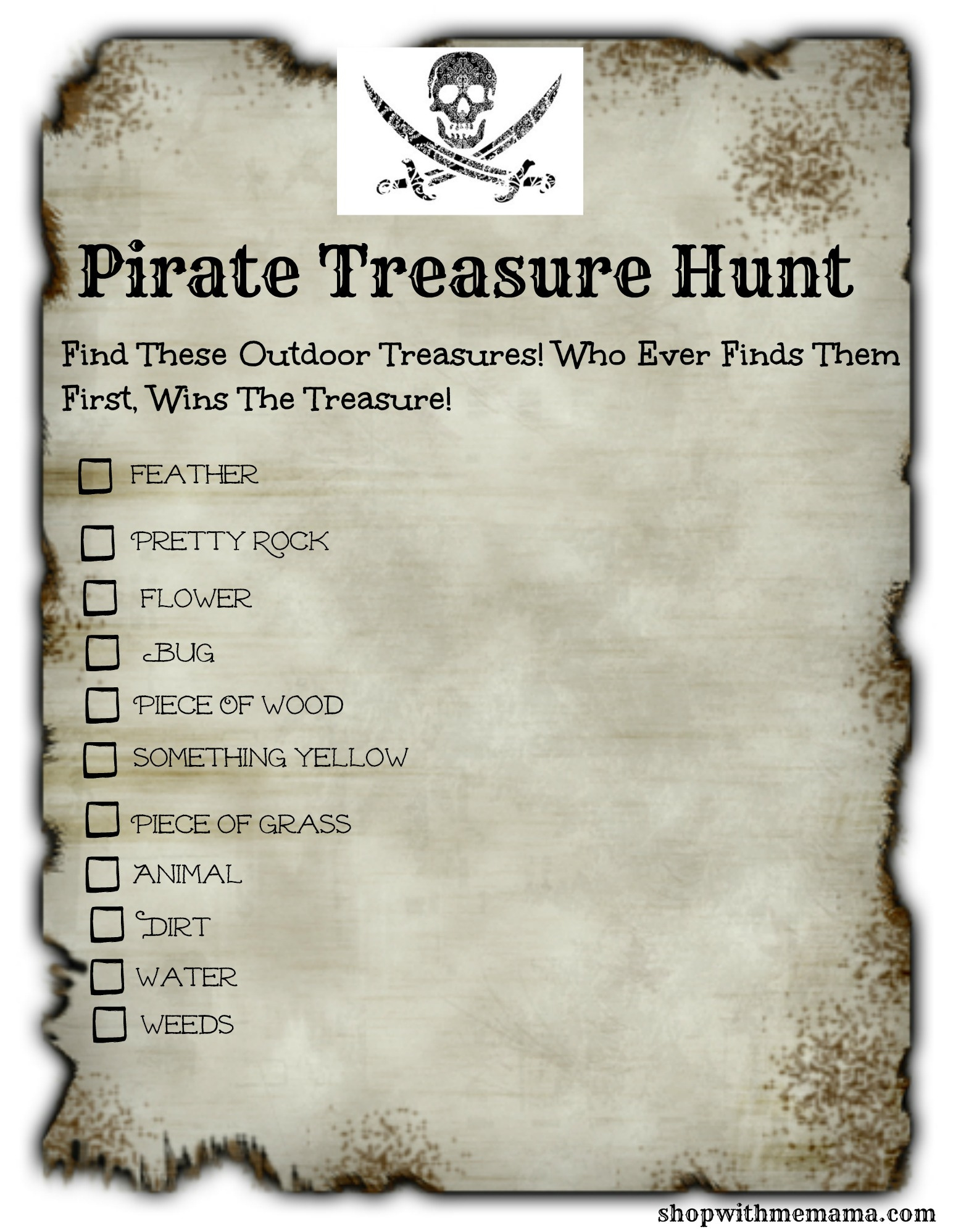 Pirate Treasure Hunt For Kids! (Free Printables!) Story - Shop within Free Pirate Treasure Hunt Printables