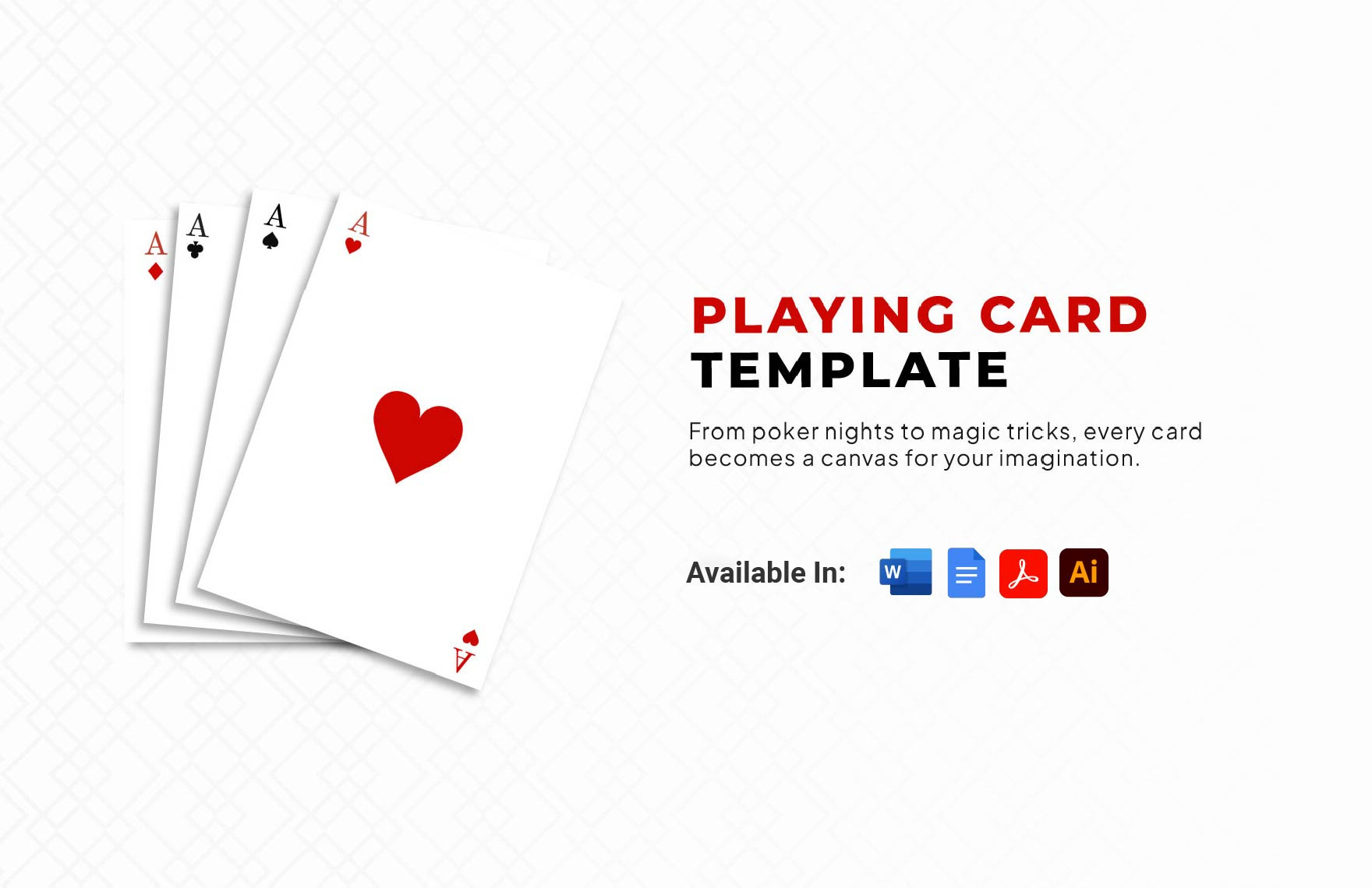 Playing Card Template In Word, Pdf, Illustrator, Google Docs throughout Playing Card Template Illustrator Free
