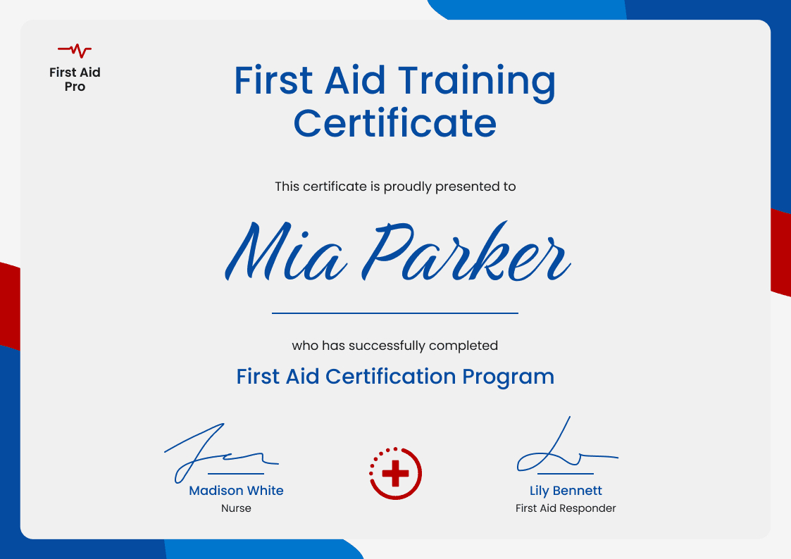 Polished And Professional First-Aid And Cpr Certification Template intended for Free First Aid Certificate Printable Templates