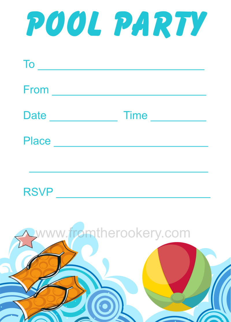 Pool Party Invitation regarding Free Printable Swimming Pool Birthday Party Invitations