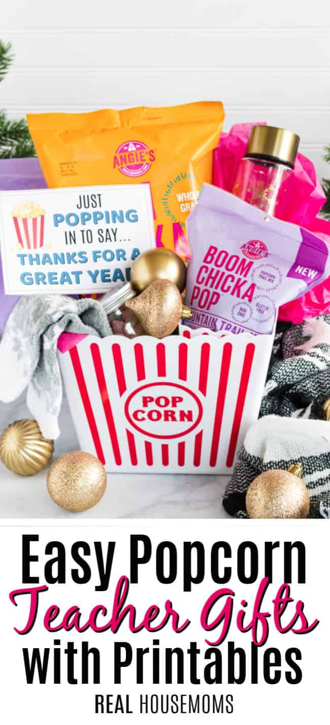 Popcorn Teacher Gifts With Free Printables ⋆ Real Housemoms with Free Popcorn Teacher Appreciation Printable