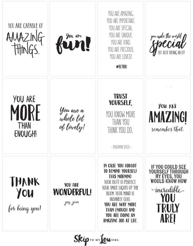 Positive Affirmations {Print And Share With Friends} | Skip To My Lou with regard to Free Affirmation Printables