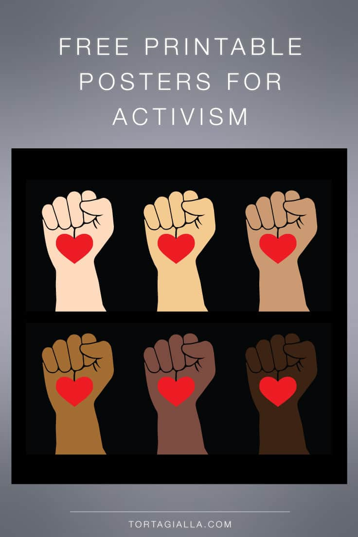 Posters For Activism In Multiple Skin Tones - Tortagialla in Free Printable Protest Signs