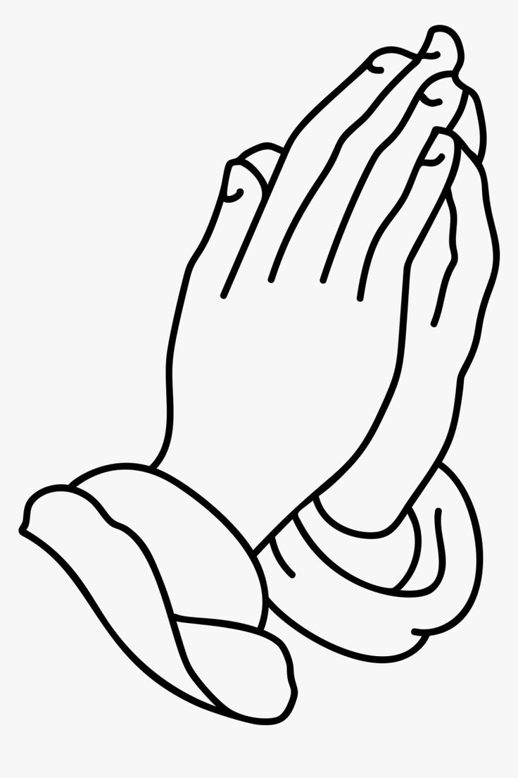 Praying Hands Lineart Black And White - Clip Art Praying Hands And with Free Printable Praying Hands