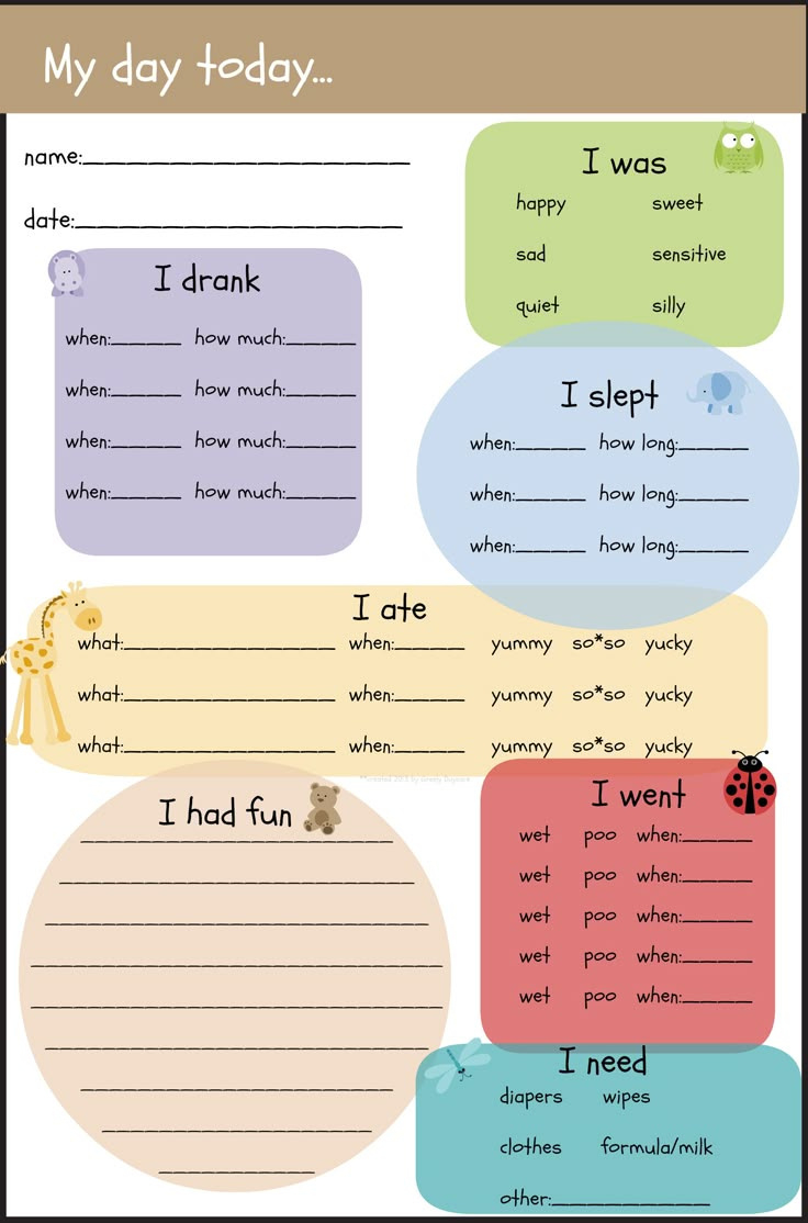 Preschool Daily Reports - 10 Free Pdf Printables | Printablee pertaining to Free Preschool Daily Report Printable