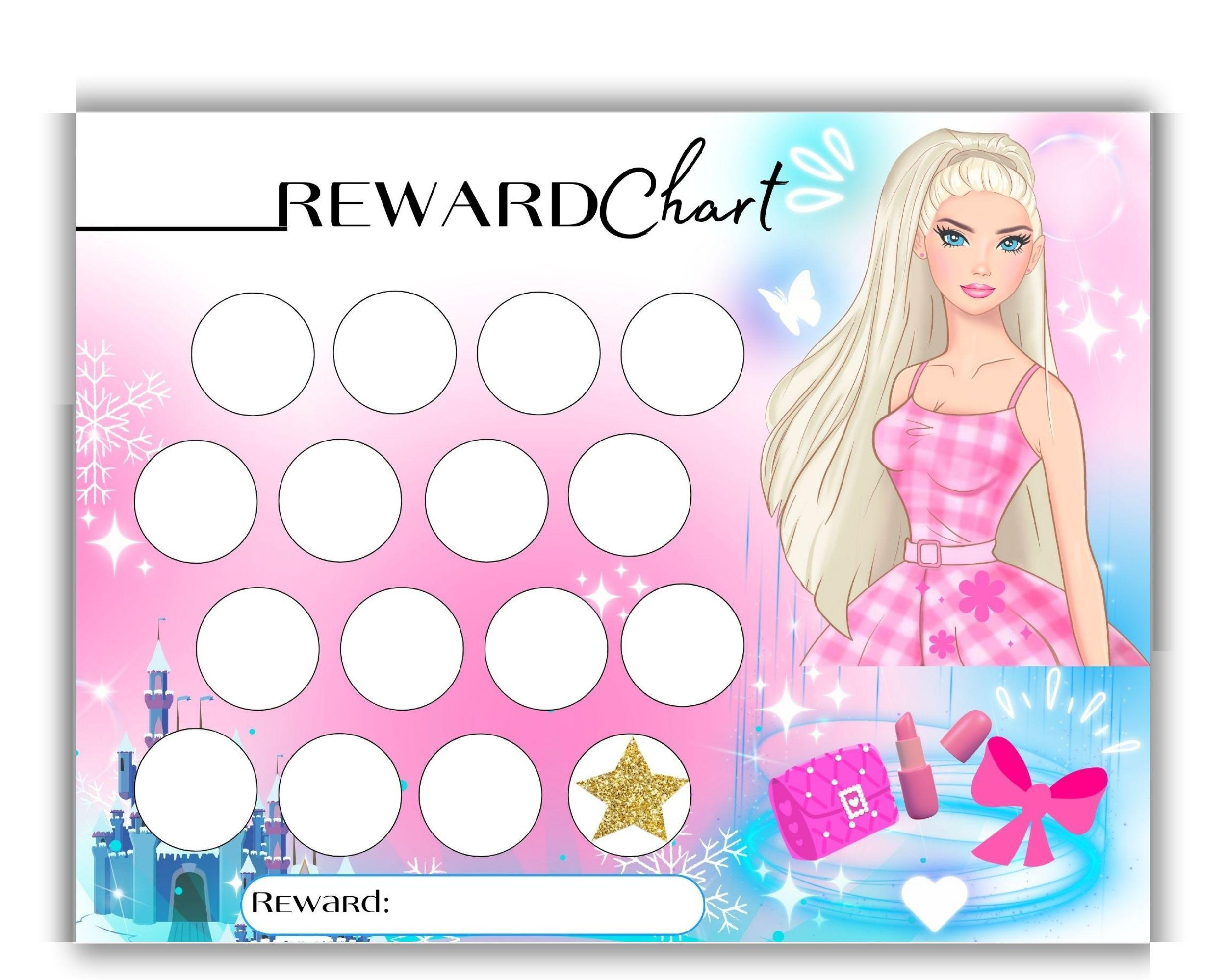 Princess Reward Chart - Chore Chart For Girls - Potty Training regarding Barbie Reward Charts Free Printable