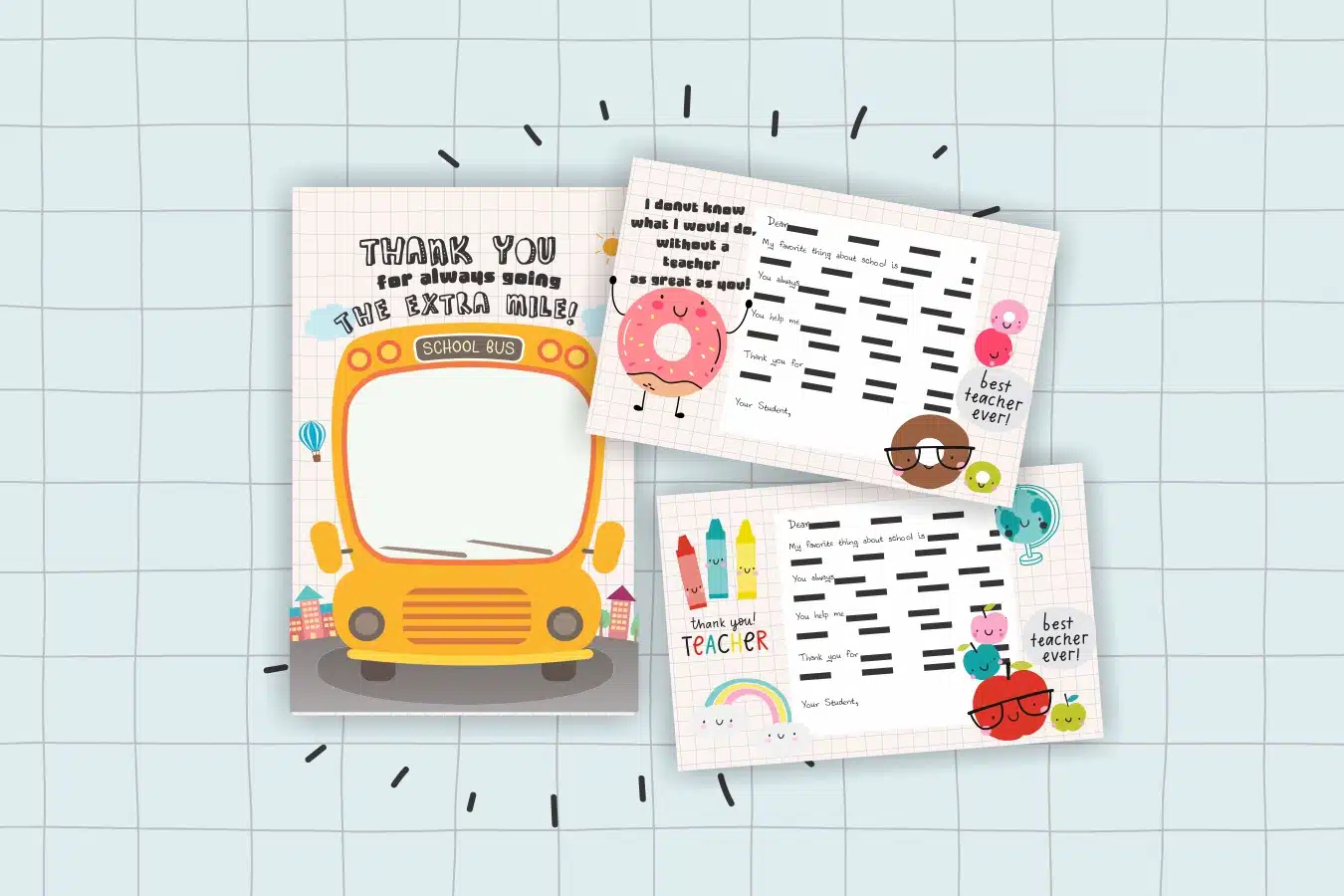Print These Adorable Teacher & Bus Driver Thank You Cards. Free regarding Bus Driver Cards Free Printables