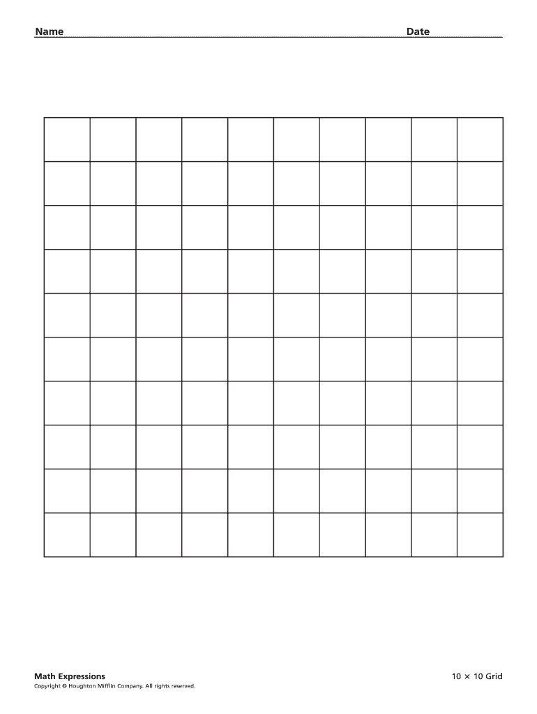 Printable 1010 Grid - Fill Online, Printable, Fillable, Blank throughout Free Printable 10x10 Grid Paper