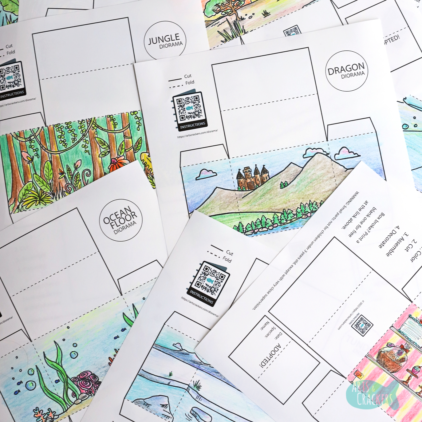 Printable 3D Box Diorama — Animal Habitat Craft intended for Free Diorama Printables