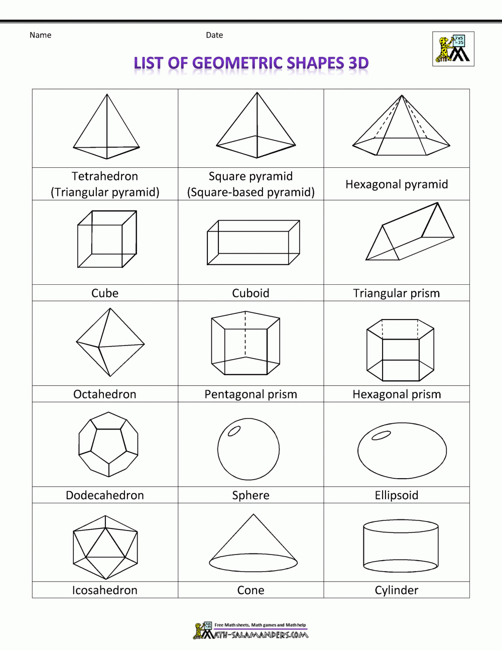 Printable 3D Shapes in Free Printable 3D Shapes