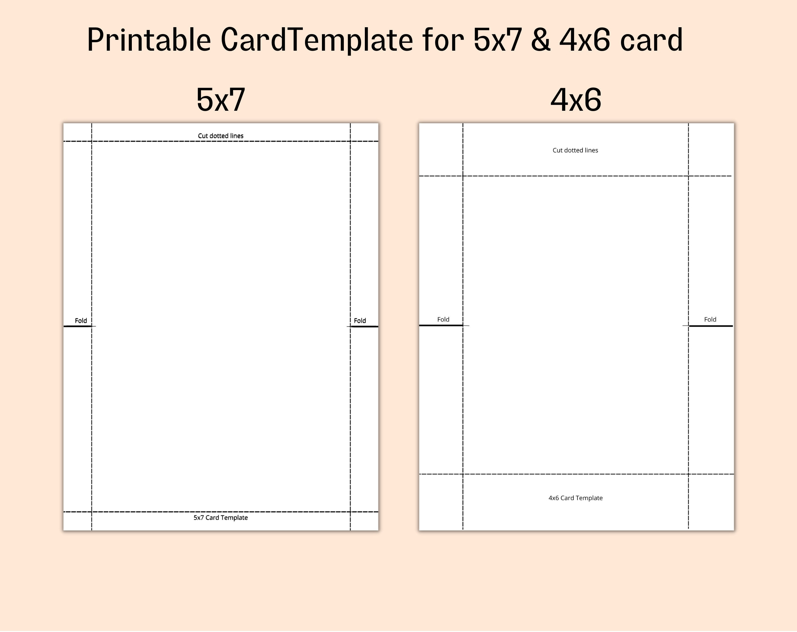 Printable 5X7 And 4X6 Card Templates, Canva 5X7 And 4X6 Card in Free Printable 5x7 Template