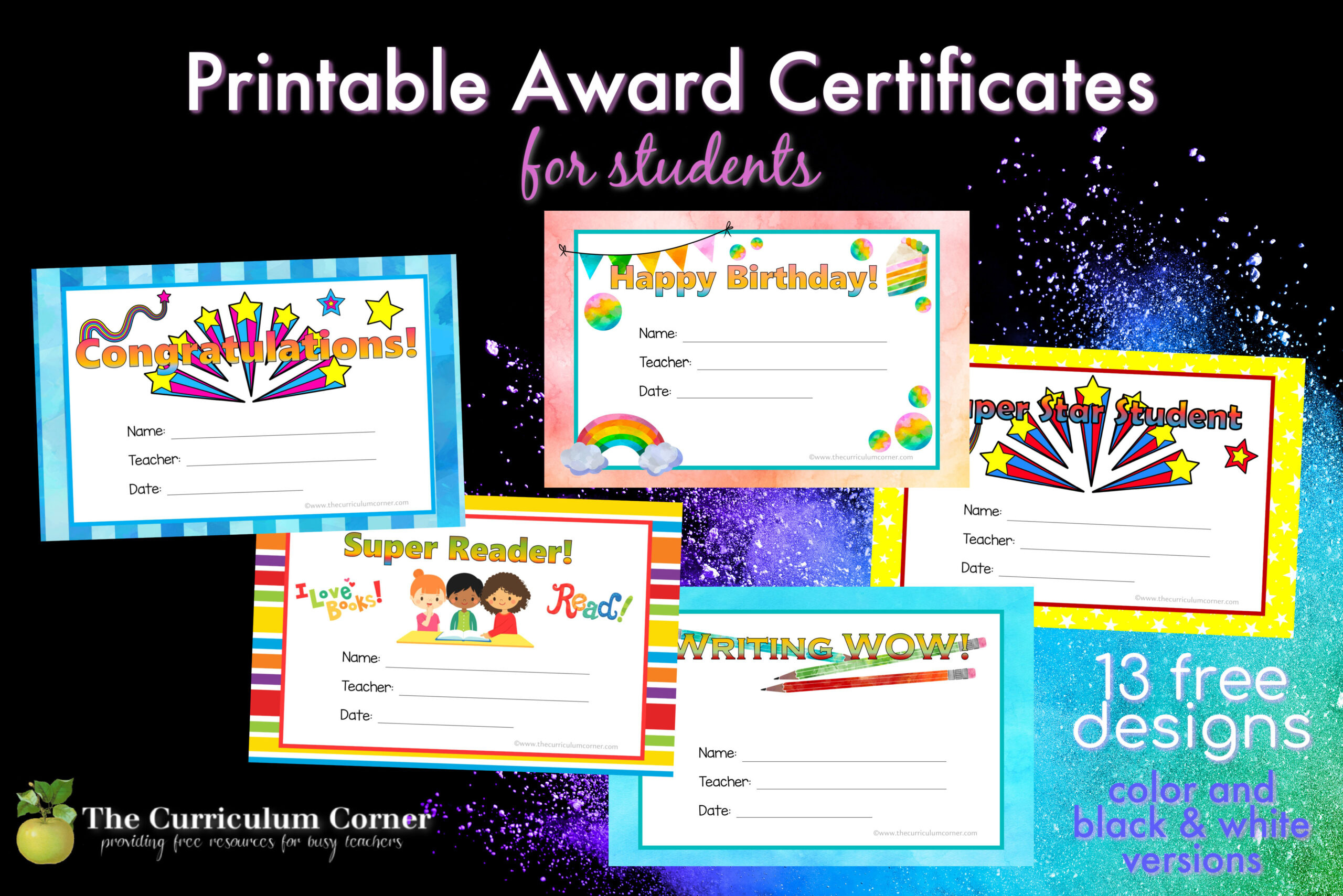 Printable Award Certificates - The Curriculum Corner 123 inside 123 Certificates Printables Free