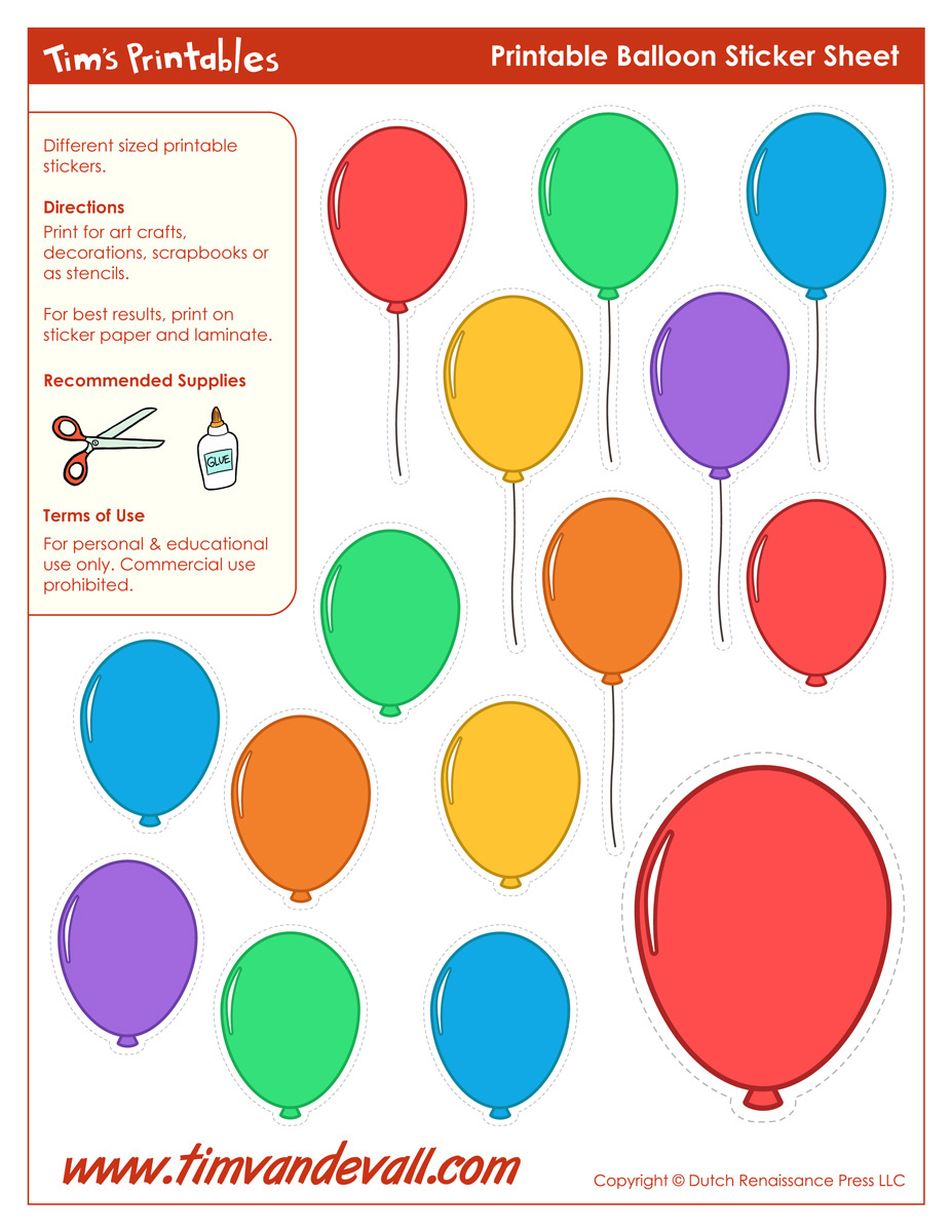 Printable Balloon Template | Birthday Printables with Free Printable Balloon Patterns