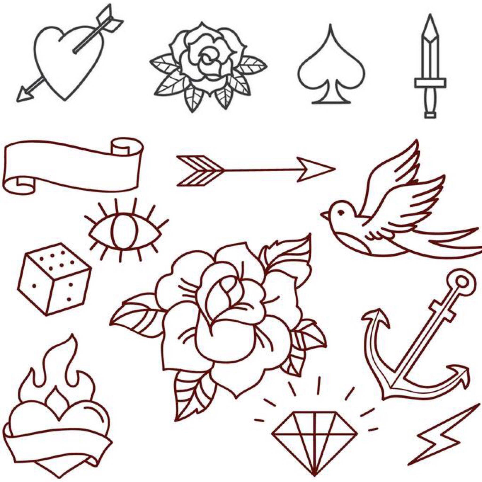 Printable Beginner Tattoo Stencils - Printable Party Favors with Printable Beginner Tattoo Stencils