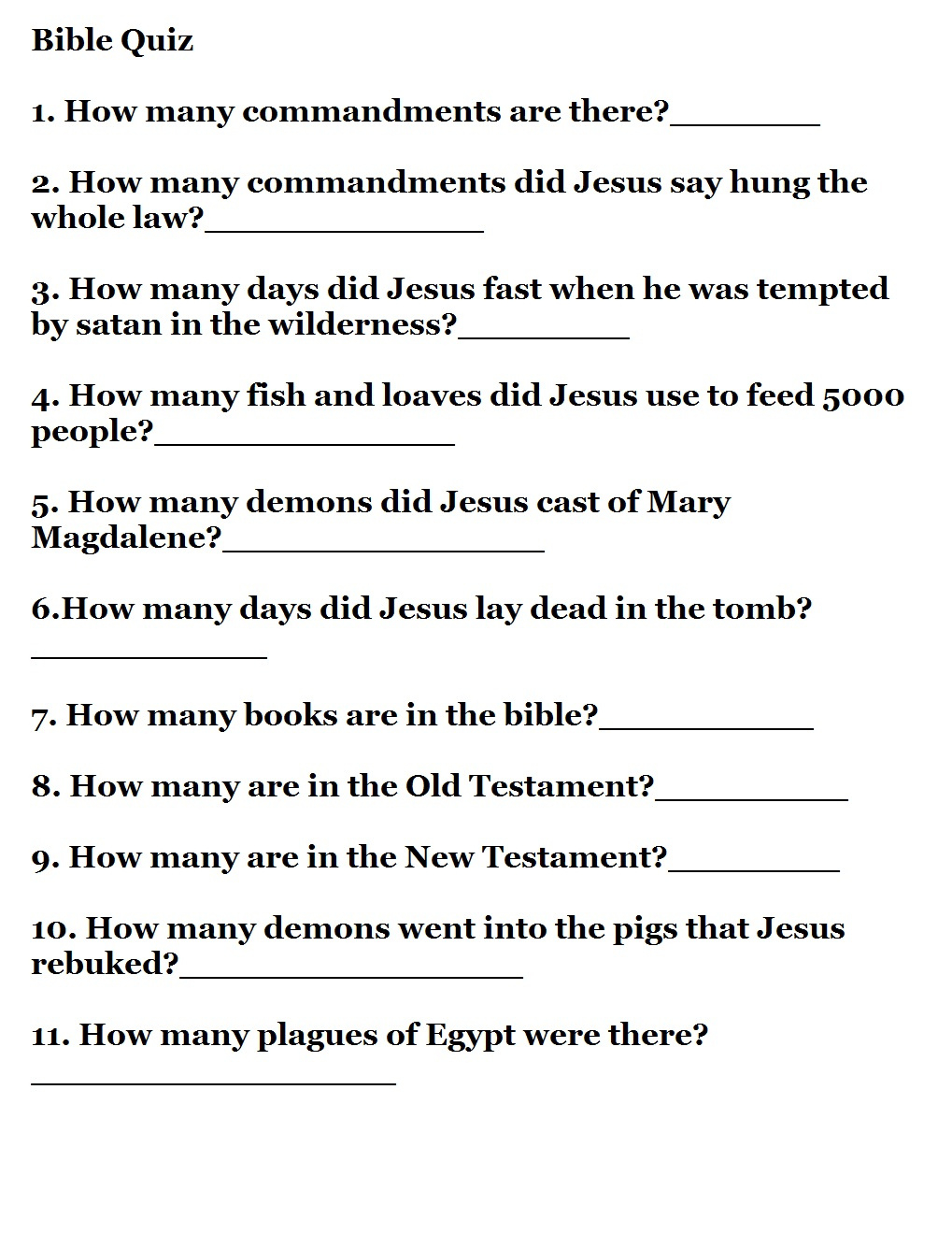 Printable Bible Quizzes - Worksheets Library in Free Printable Bible Questions And Answers