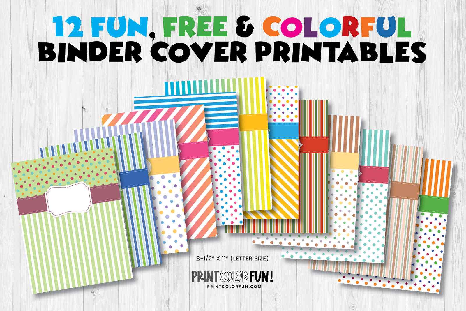 Printable Binder Covers: 12 Free Colorful Sets With Matching Front with regard to Free Editable Printable Binder Covers And Spines