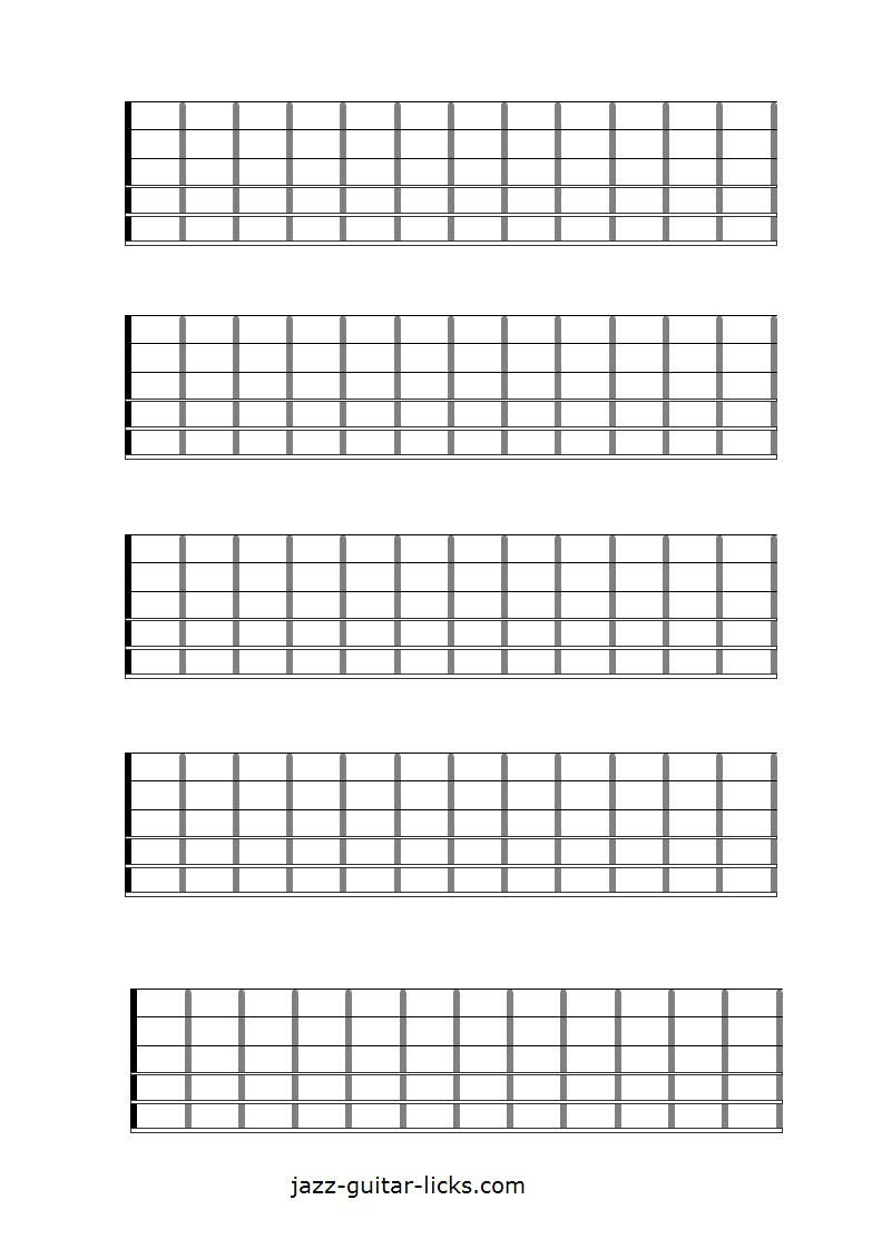 Printable Blank Guitar Neck Diagrams - Chord & Scale Charts within Free Printable Guitar Fretboard Chart