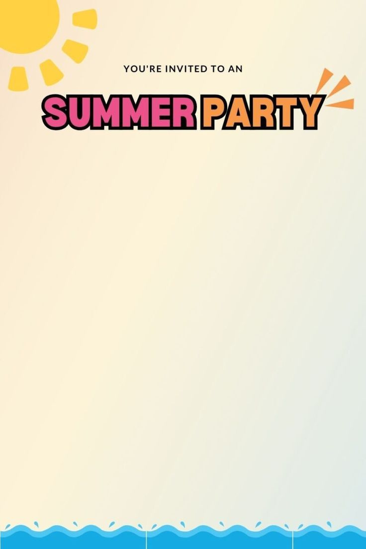 Printable Blank Summer Party Invitation Templates pertaining to Free Printable Summer Party Invitation Templates
