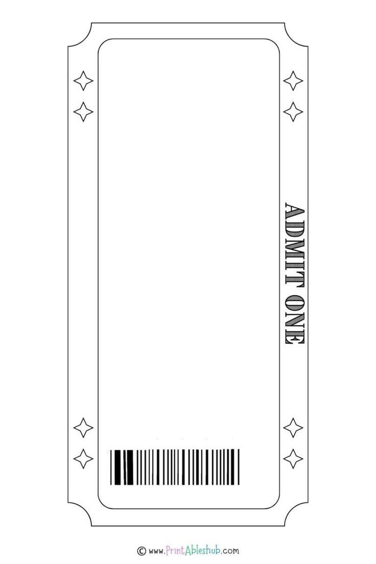 Printable Blank Ticket Design Templates Pdf intended for Admit One Ticket Printable Free