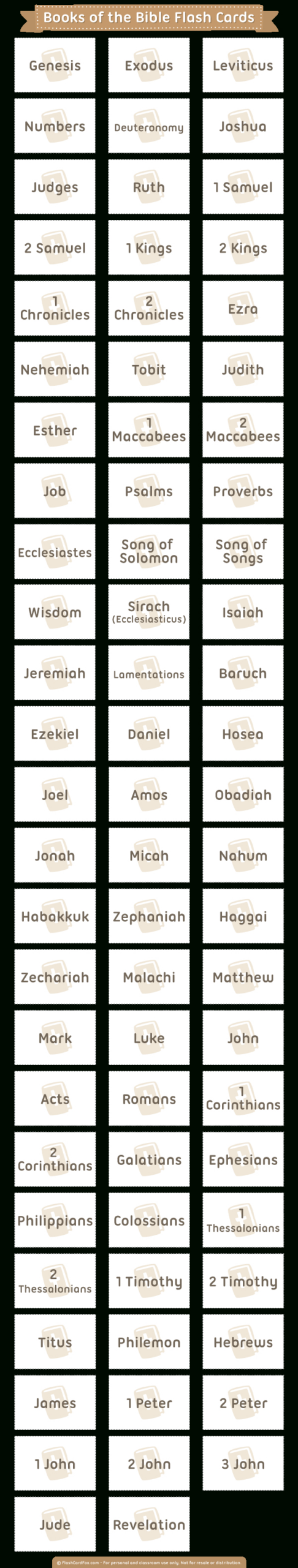 Printable Books Of The Bible Flash Cards with Books Of The Bible Cards Free Printable