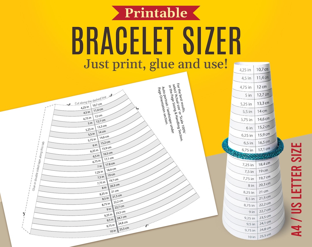 Printable Bracelet Sizer, Printable Bracelet Mandrel, Bracelet pertaining to Free Printable Bracelet Sizer