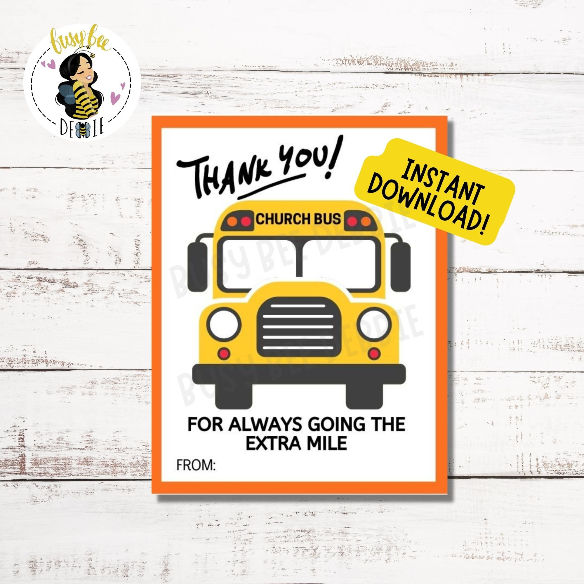 Printable Church Bus Driver Appreciation Tags | Thank You Bus throughout Free Printable Thank You Bus Driver Cards